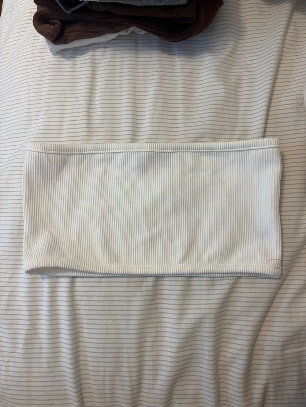 Edikted White Ribbed Tube Top - Clean Minimal Style